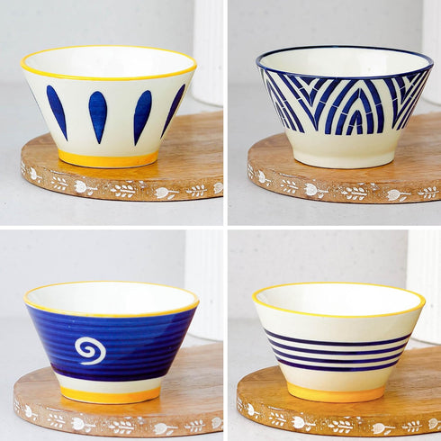 Conical Bliss Ceramic Bowl Set of 4, 300ML